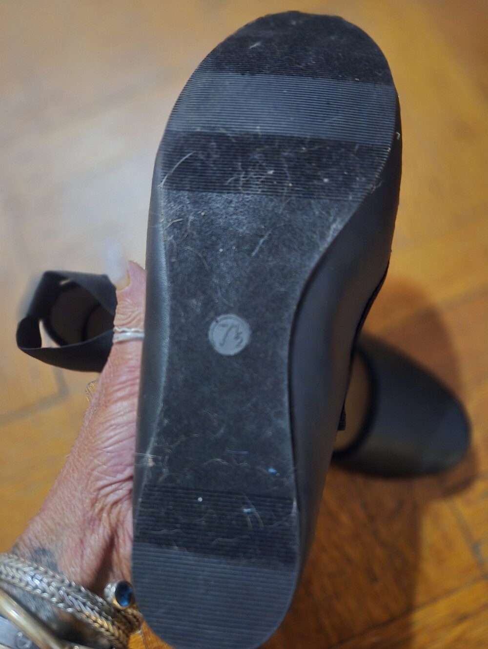 Black Ankle-Strap Women's Flats Ballet Flats New - Picture 4 of 5